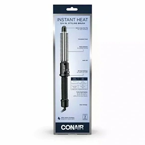 Conair Instant Heat Styling Brush Smooth Waves 3/4-Inch Innovative All HairTypes - Picture 2 of 4